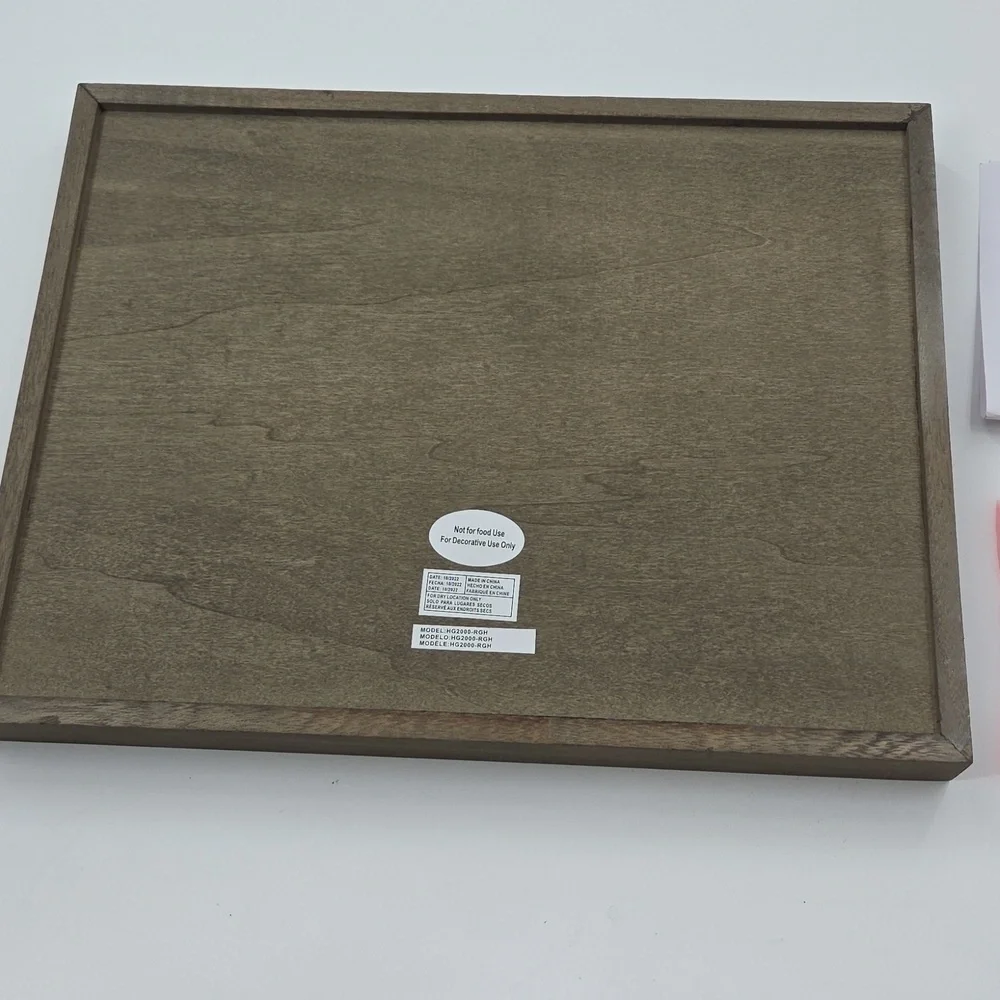 Rustic Gray Wooden Tray with 'Home' Script